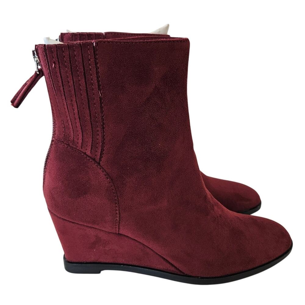 Dolce Vita Tippy Heeled Suede Bootie Burgundy‎ Women's 7 Casual Work Office Fall